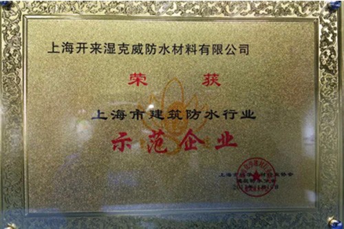 誠實(shí)守信 務(wù)實(shí)創(chuàng)新 開來濕克威榮獲“示范企業(yè)”稱號(hào)